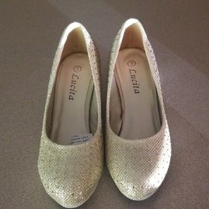 Gold Glitter Dress shoes